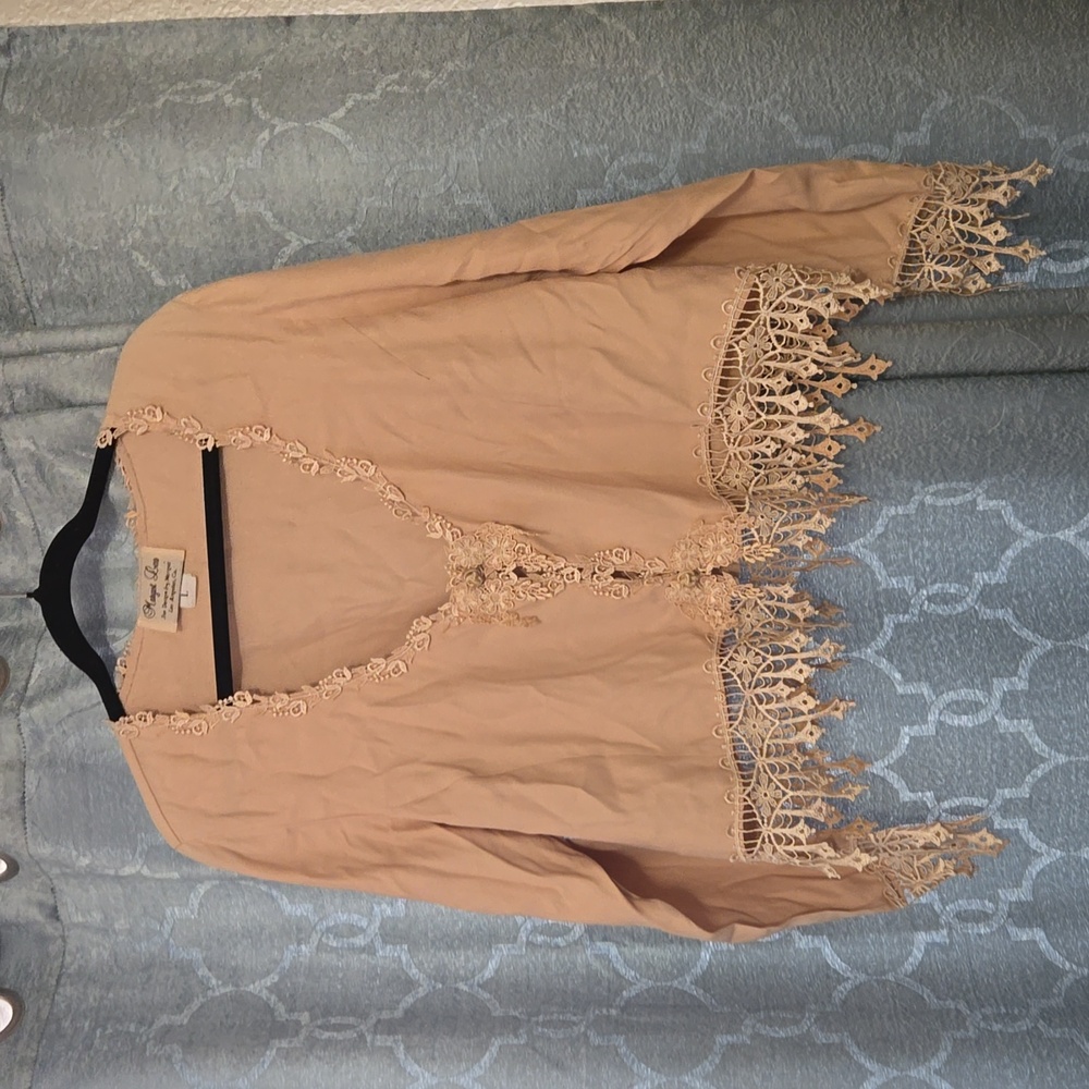 Vintage cropped top/bolero jacket with applique design